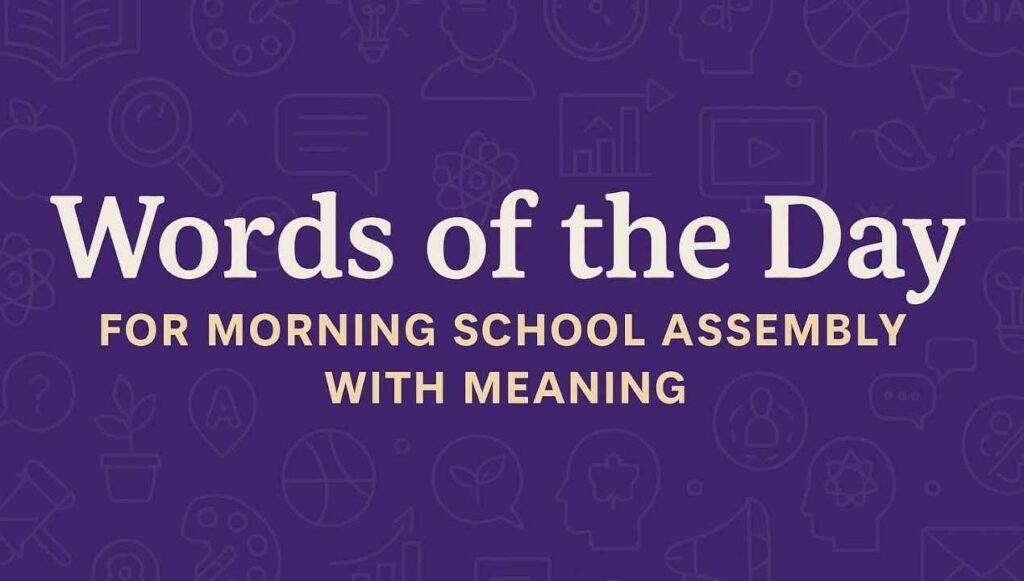 Word Of The Day For Daily School Morning Assembly Word Of The Day For Daily School Morning Assembly